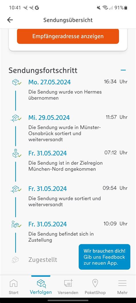 hermes zustellung hemer|hermes sendung verlängerung.